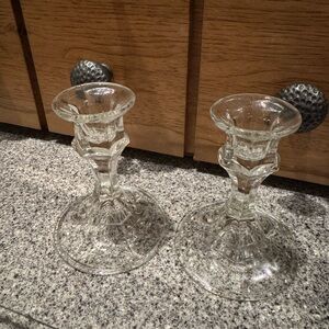 Elegant Glass Candle Holders set of 2